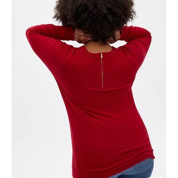 Pre-loved Torrid Red Cage Sweater Size 00 Plus - Picture 3 of 7